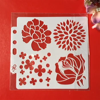 

1Pcs 5.1" Four Flower DIY Layering Stencils Wall Painting Scrapbook Coloring Embossing Album Decorative Paper Card Template