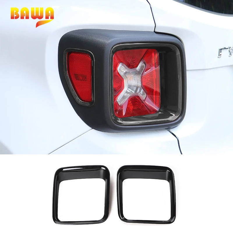 

BAWA Tail Light Cover for Jeep Renegade 2016-2017 Black ABS Car Stickers Decoration Accessories
