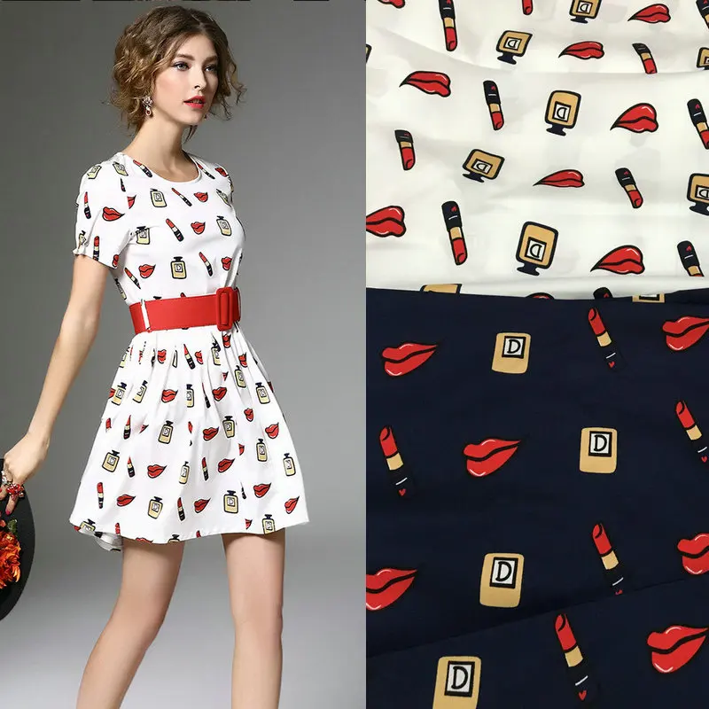 lipstick lip print fabric,100 cotton fabric for women children