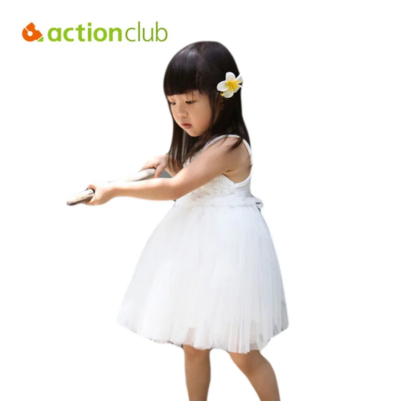 

New 2016 Baby Grils Summer Dress 2-9T Children Lace Princess Flower Cute Dress For Girl Kids Sleeveless Dresses KD476