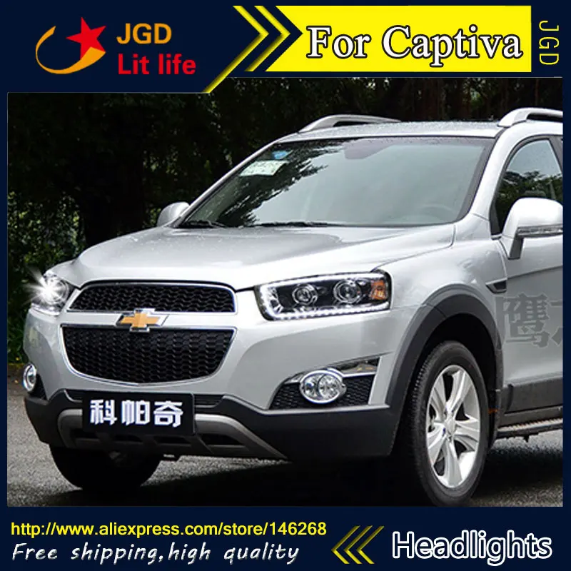 Free shipping ! Car styling LED HID Rio LED headlights Head Lamp case for Captiva Bi-Xenon Lens low beam