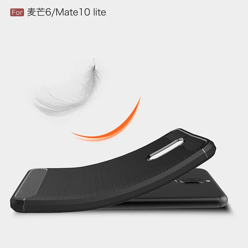 Carbon fiber brushed silicone case huawei mate 10 Lite (6)