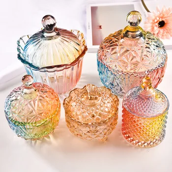 

Multifunction Crystal Storage Tank Creative Clear Glass Candy Tea Storage Jars Practical Snack Fresh Cans Kitchen Decorations