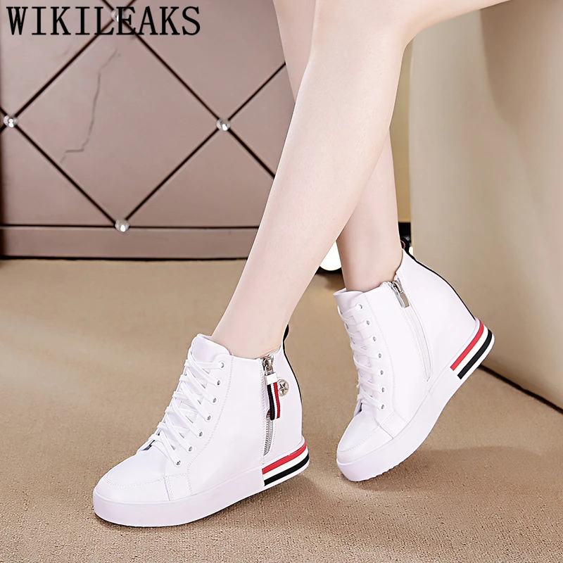 

wedges sneakers for women white boots women casual shoes increase within platform boots elevator shoes ankle boots for women