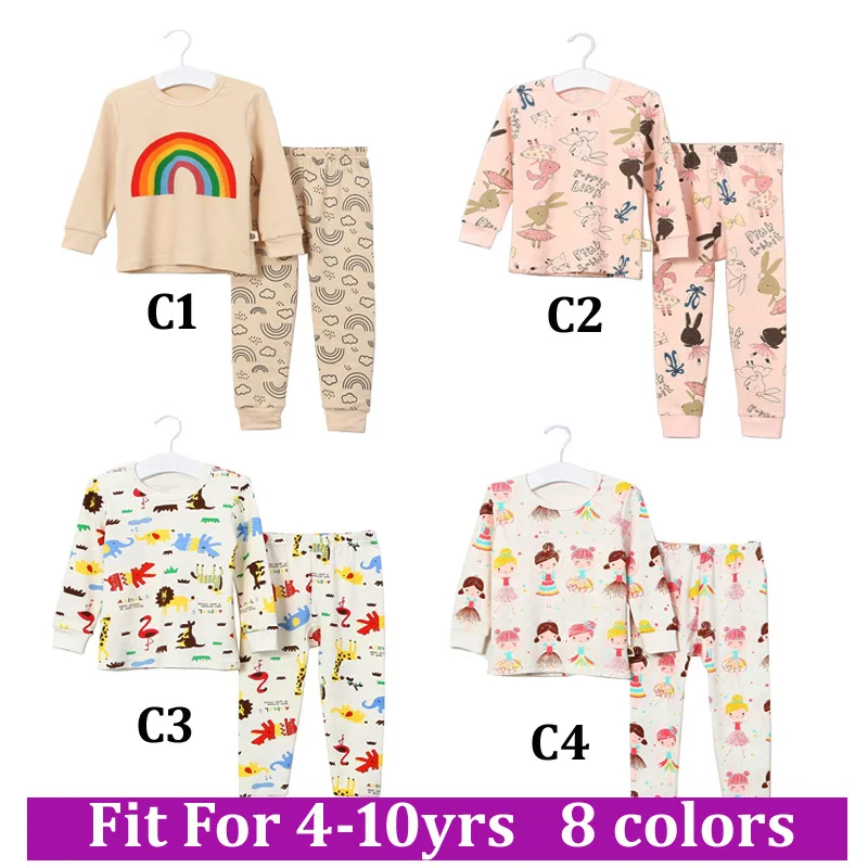 

2pcs/set Long Sleeve Pyjamas Baby boys Cartoon Pink Rabbit Printed Clothing suit