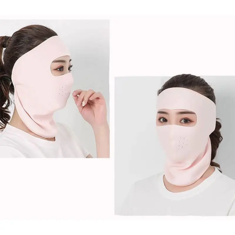 Женский тонкий дышащий ледяной шелк солнцезащитный крем с длинным горлом полная маска для лица Лето Защита от ультрафиолета Велоспорт