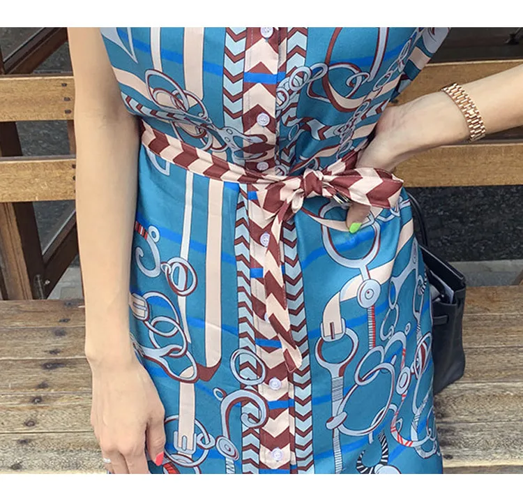Высококачественное дизайнерское подиумное однобортное женское летнее пляжное платье, модное элегантное Бандажное винтажное платье OL