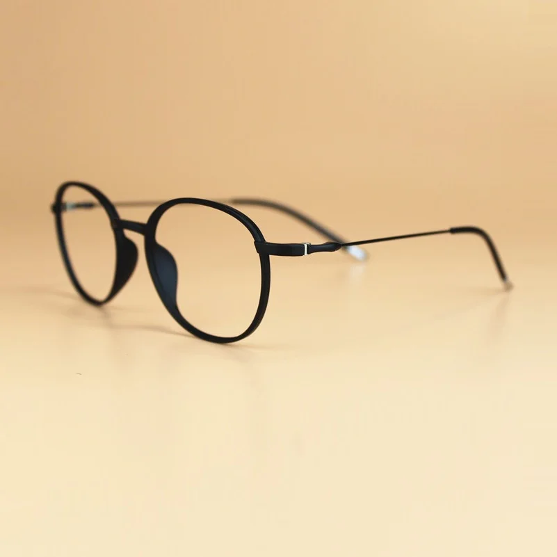 Ширина-135, ультра-светильник, маленькая оправа для женщин, очки с эффектом памяти, углеродистая Вольфрамовая сталь, тонкие дужки, близорукость, оптические женские очки - Цвет оправы: SAND BLACK