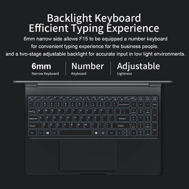 Teclast F15 Laptop 15.6 inch 1920 x 1080 Windows 10 OS Intel N4100 Quad Core 8GB RAM 256GB SSD HDMI Notebook 6000mAh