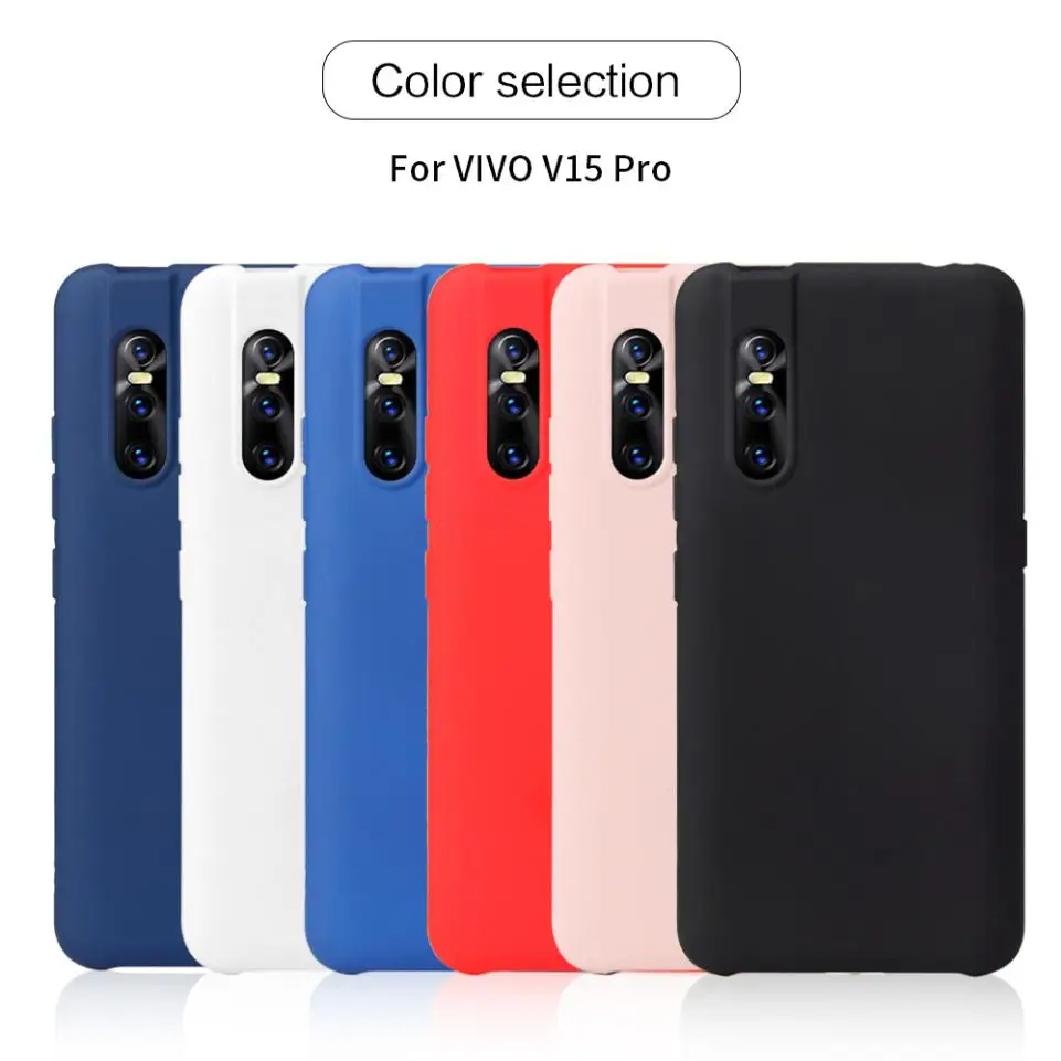 For vivo V15 Pro Premium TPU Cute Slim Solid Soft Back Shell Silicone Flexible Excellence Phone Protection Case Cover