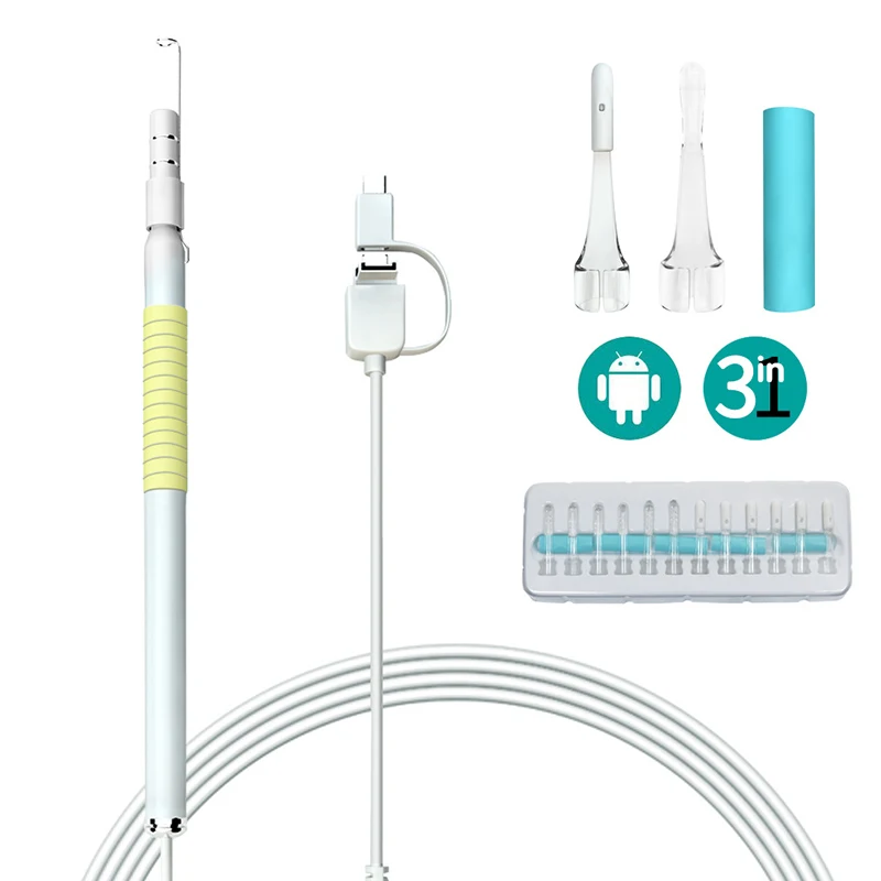 3in1 очистки уха эндоскоп визуальный уха ложка Ушная сера безопасности удаление копать ухо мини Камера Earpick подобрать ухо отоскоп бороскоп инструмент