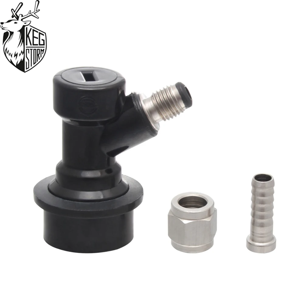 

KEG STORM Cornelius Corny Keg Ball Lock Disconnects SET Flared Gas In Liquid Out +2 Swivel Nut Stems