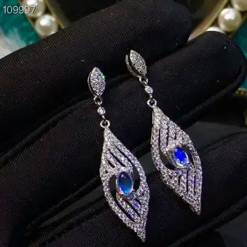 

Fidelity natural 3*5mm moonstone stud earrings s925 sterling silver eyes fine jewelry for women party Natural blue gemstone