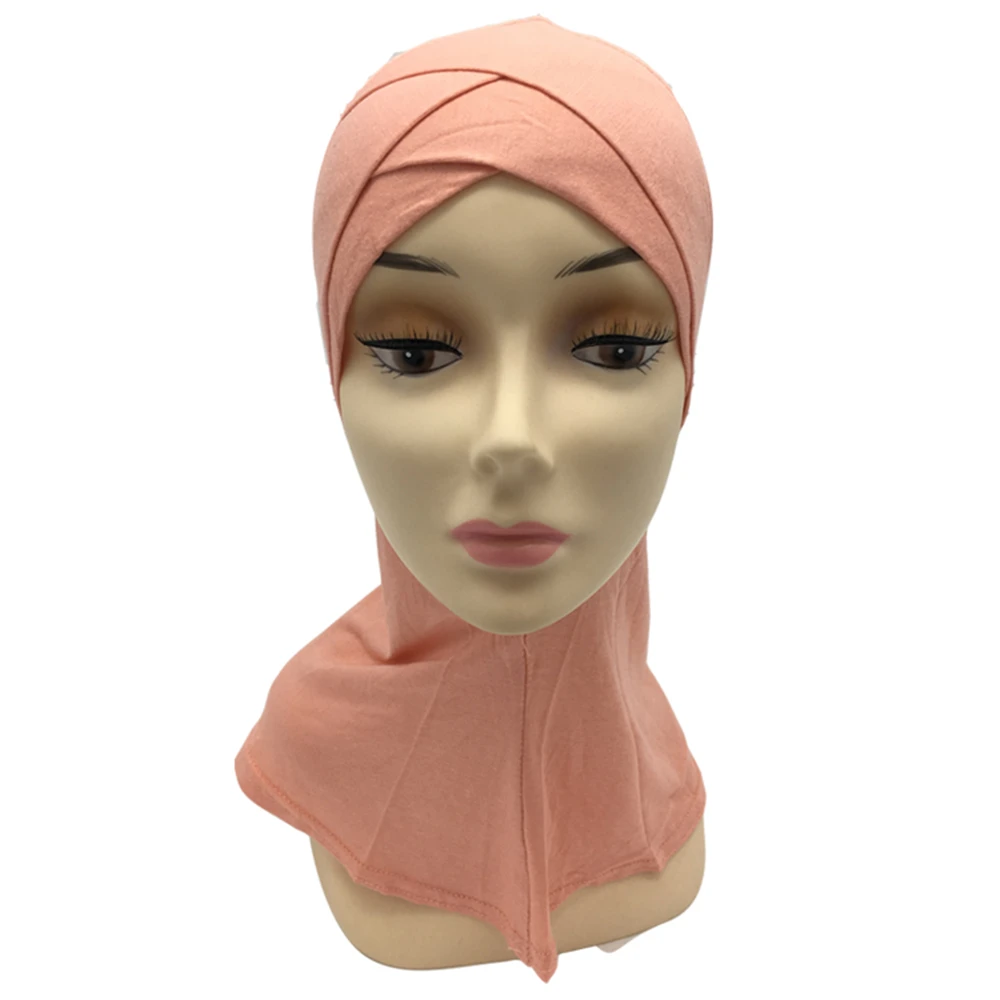 Модные женские хлопковые Кроссоверы мусульманские внутренние шапочки под хиджаб исламский шарф шапки арабский головной убор 10 шт./партия