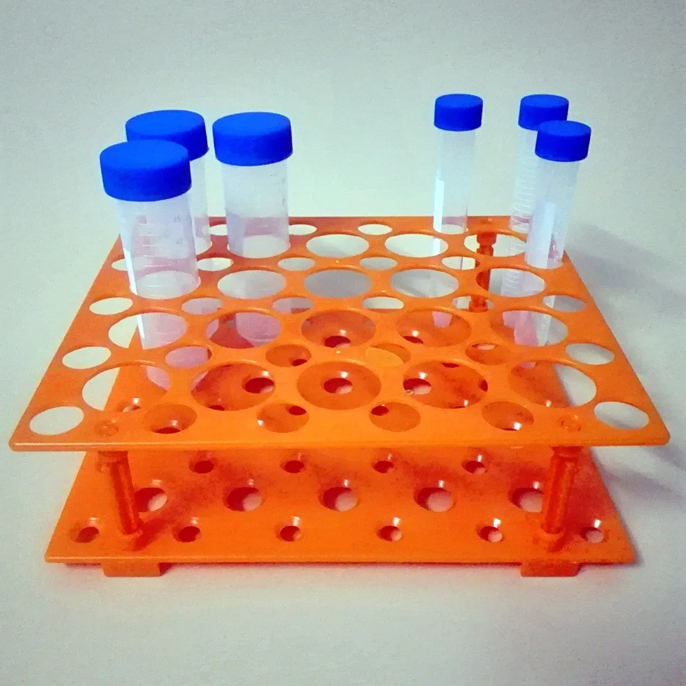 2 piece ,50-Holes ,Detachable Centrifuge Tube Racks with Different size holes Suitable for 10ml,15ml,50ml Tubes