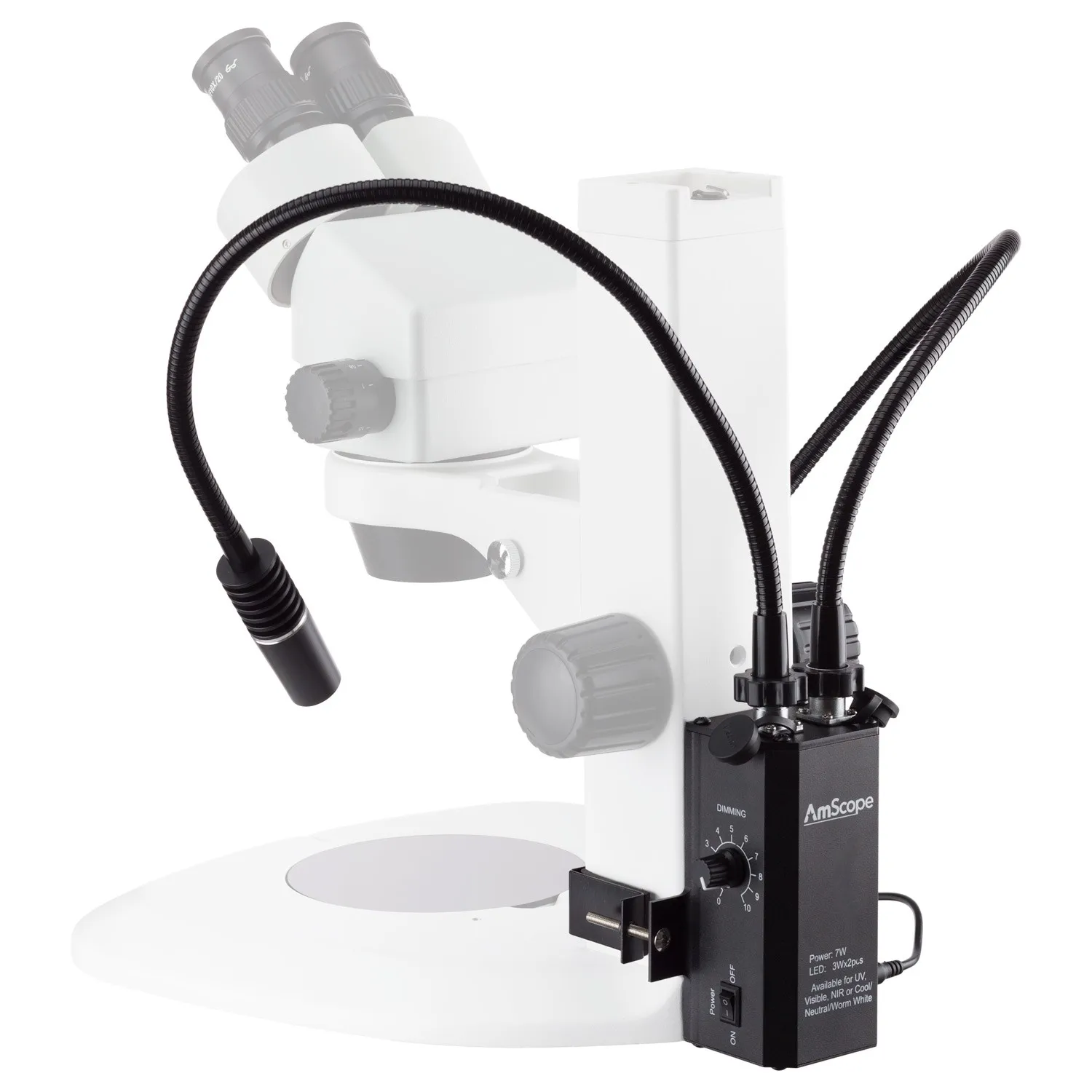 

AmScope 6 Watt LED Dual Gooseneck Piggyback Illuminator LED-6WA