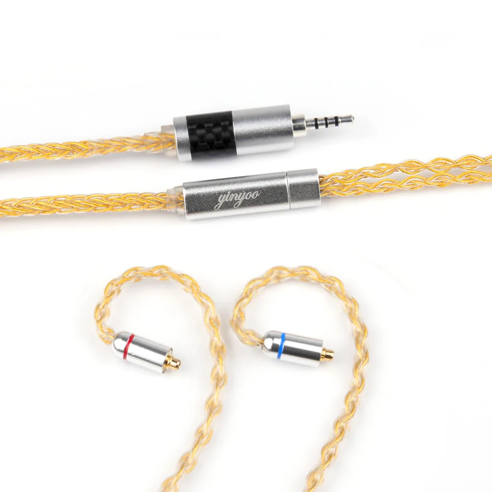 Yinyoo 8 Core Pure Silver Upgraded Cable 2.53.54.4mm Balanced Cable With MMCX2pin Connector For HQ5 HQ6 TFZ ZS10 ZS6 (12)