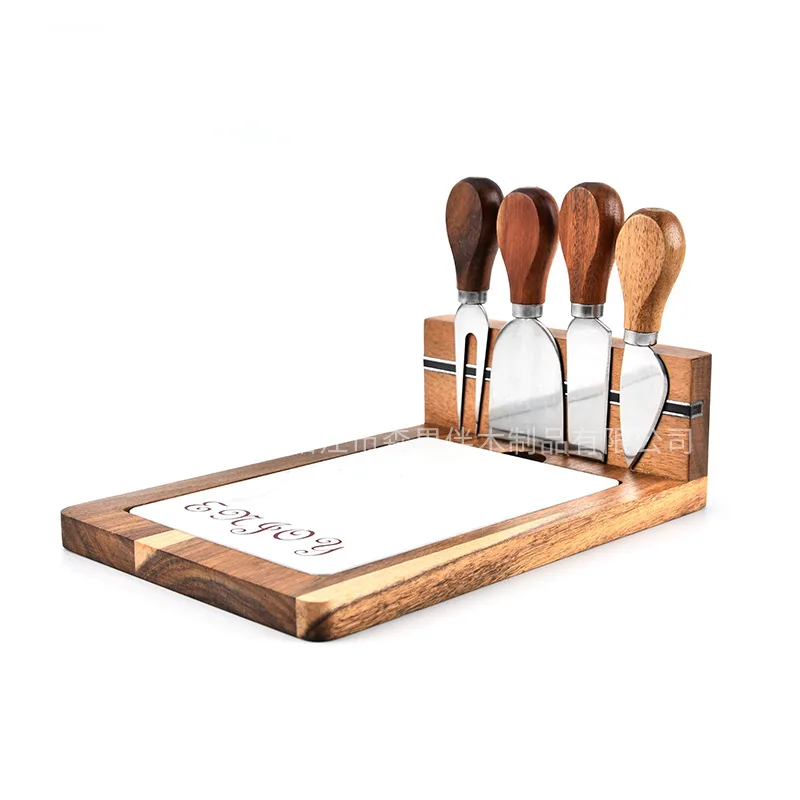 

Marble Spell Acacia Cheese Cutting Board Set Creative Multi-Function Residence Inn Chopping Board Cheese Sweeps Mounted on the S
