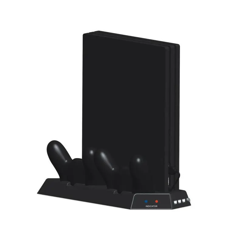 Game Console Stand For PS4 Slim Console Vertical Game Console Stand Dock With Dual Charging Station