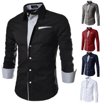 

ZOGAA new men's shirt stripes long sleeve slim