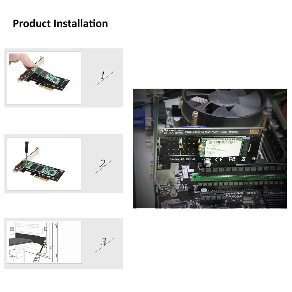 NGFF M.2 Накопитель SSD с протоколом NVME для PCI Express PCIe 3,0X4 хост контроллер карта расширения M-Key SSD адаптер карта с низкий кронштейн