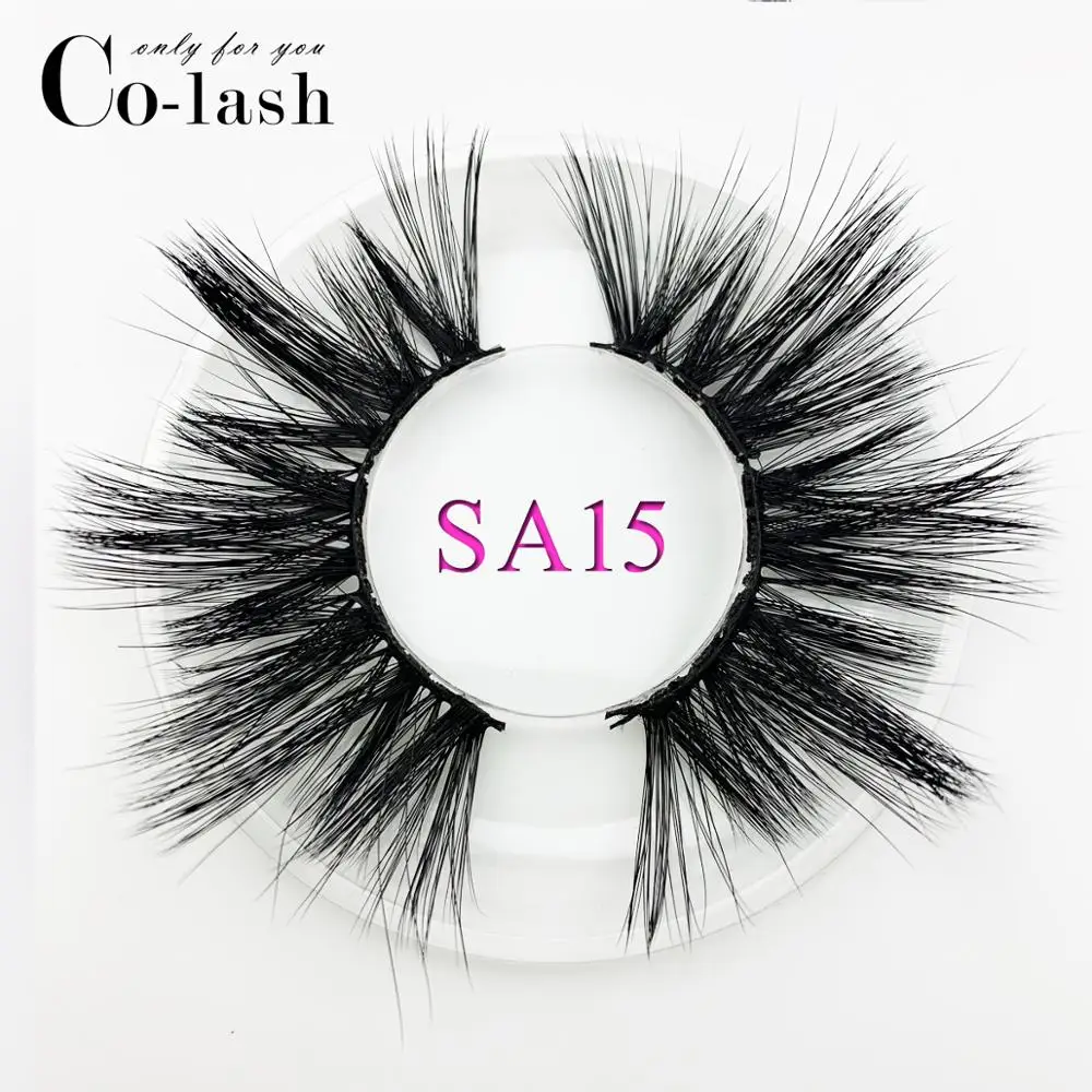 

Colash Luxury 25mm super long mink eyelashes Siberian Strips False 3D lashes natural thick lashes round plastic eyelashes