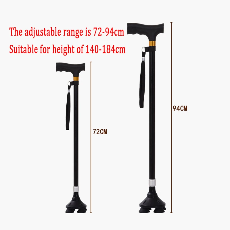 ANXIAOKANG T handle Black Walking Sticks Aluminum Alloy Trekking Hiking Poles Trekking Poles For Disabled And Elderly