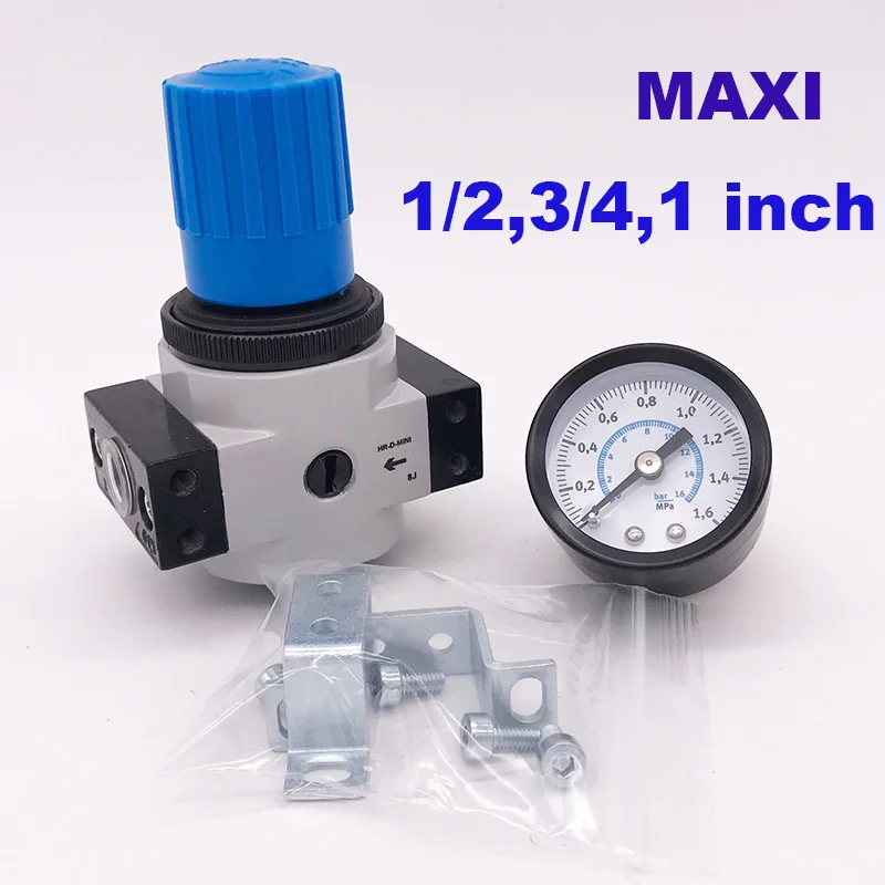 

GOGOATC High quality Pneumatic air pressure regulator valve 1/2 3/4 1 inch MAXI type LR with pressure gauge