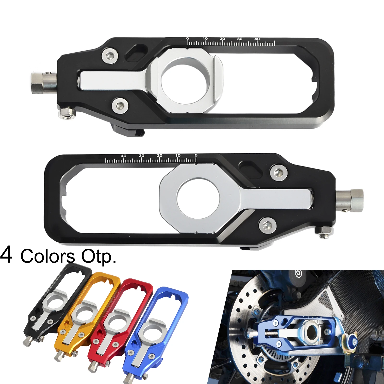 NICECNC Motorcycle CNC Rear Axle Chain Adjuster Tensioners For BMW S1000R S1000RR S 1000 R RR 2013-2018 HP4 2012-2015