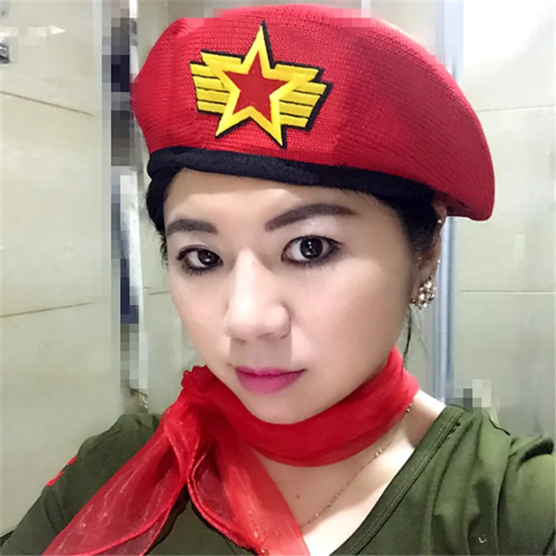 High Quality Acrylic Knitted Berets for Men Women Children Star Emblem Sailor Dance Performance Hat Adults Child Trilby VL