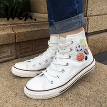 Вэнь для мужчин женщин парусиновая обувь дизайн спортивные шары узор высокие спортивная для Рождество подарки на День Рожде