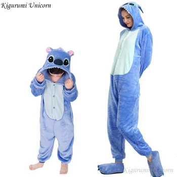 

Boys Girls Pajamas Sets Kigurumi Unicorn Pajamas For Women Men Onesie Adults Animal Panda Stitch Sleepwear Cosplay Pyjamas Kids