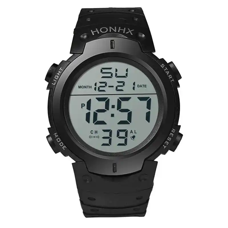 Fashion Waterproof watch men mechanical automatic Men's Boy LCD Digital Stopwatch Date Rubber Sport Wrist Watch #4d26 (7)