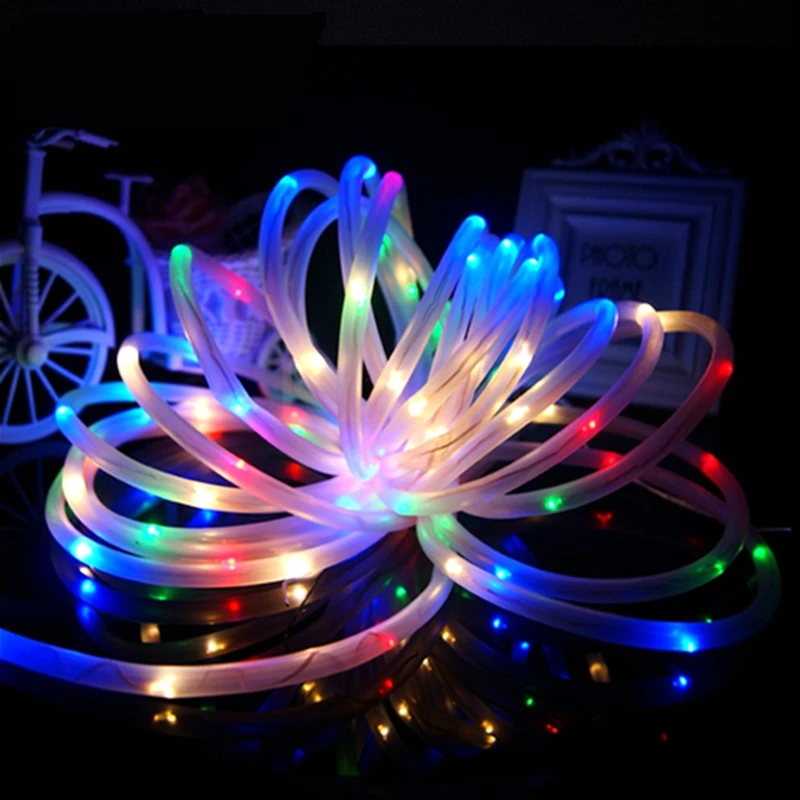 

Waterproof Solar Powered Warm White Led Solar String Light 7M 50led Soft Tube Copper Flexible Rope Light Outdoor Garden String