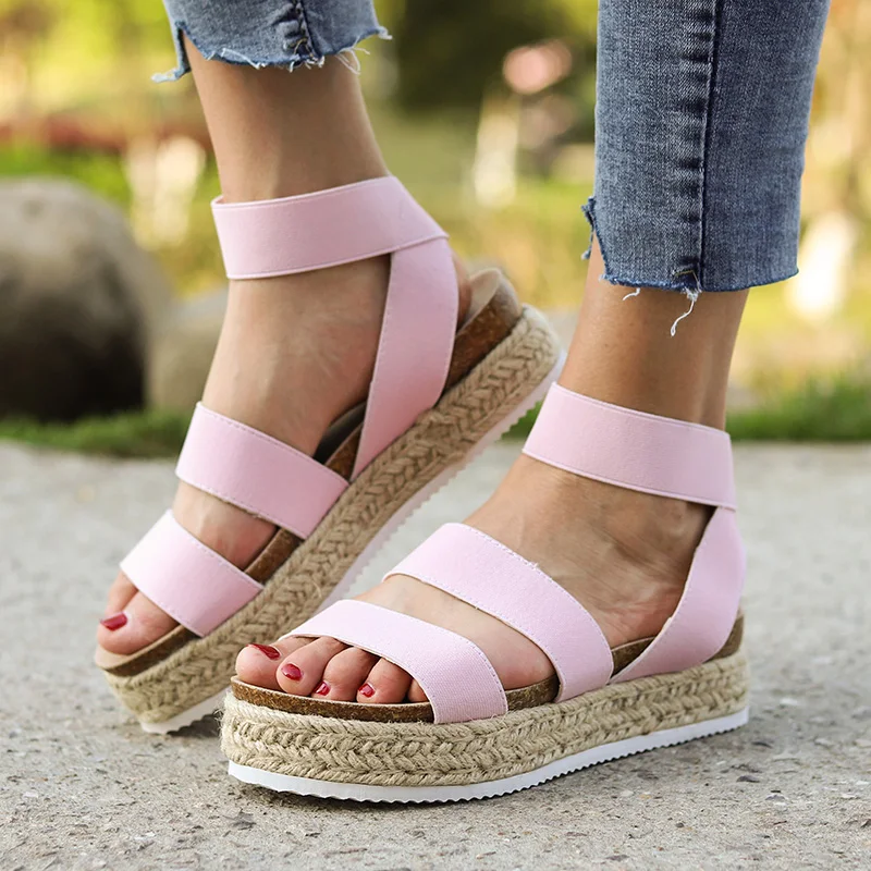 

Women Summer Platform Sandals Female Fish Mouth Platform Wedge Shoes Lady Sexy Buckle Slope Sandals