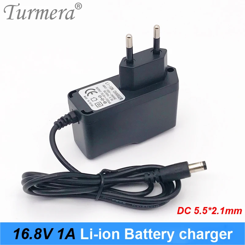 

16.8v 14.4v battery charger for lithium battery charger 16.8v 1a with dc 5.5*2.1 for screwdriver battery eu plug Turmera