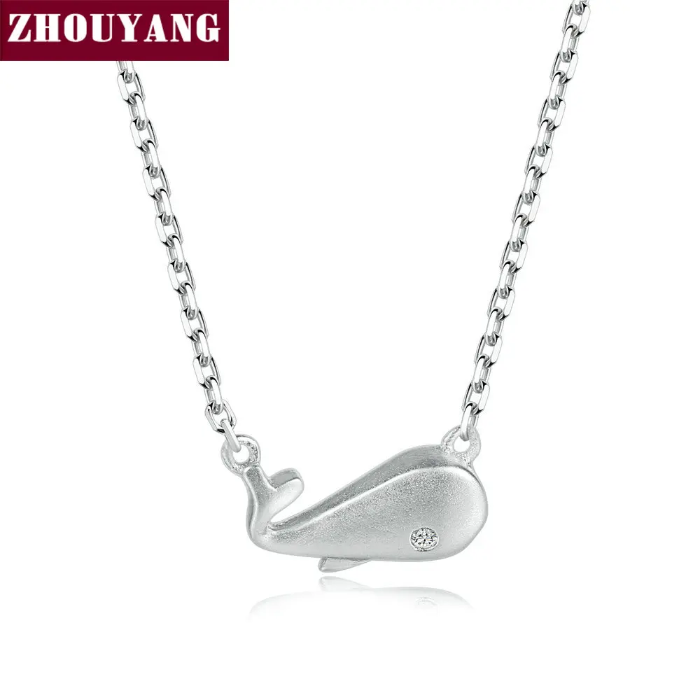 S925 Pendant Necklace For Women Simple Style Fish Whale Shaped 925 Sterling Silver Fashion Jewelry Wedding NY049 ZHOUYANG
