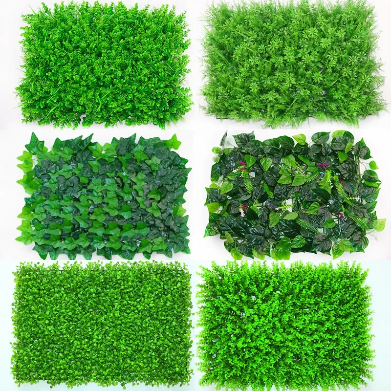 1 pc 40*60 cm césped Artificial plantas pared falso césped Faux Creepers hoja hierba flor Artificial follaje para casa jardín decoración