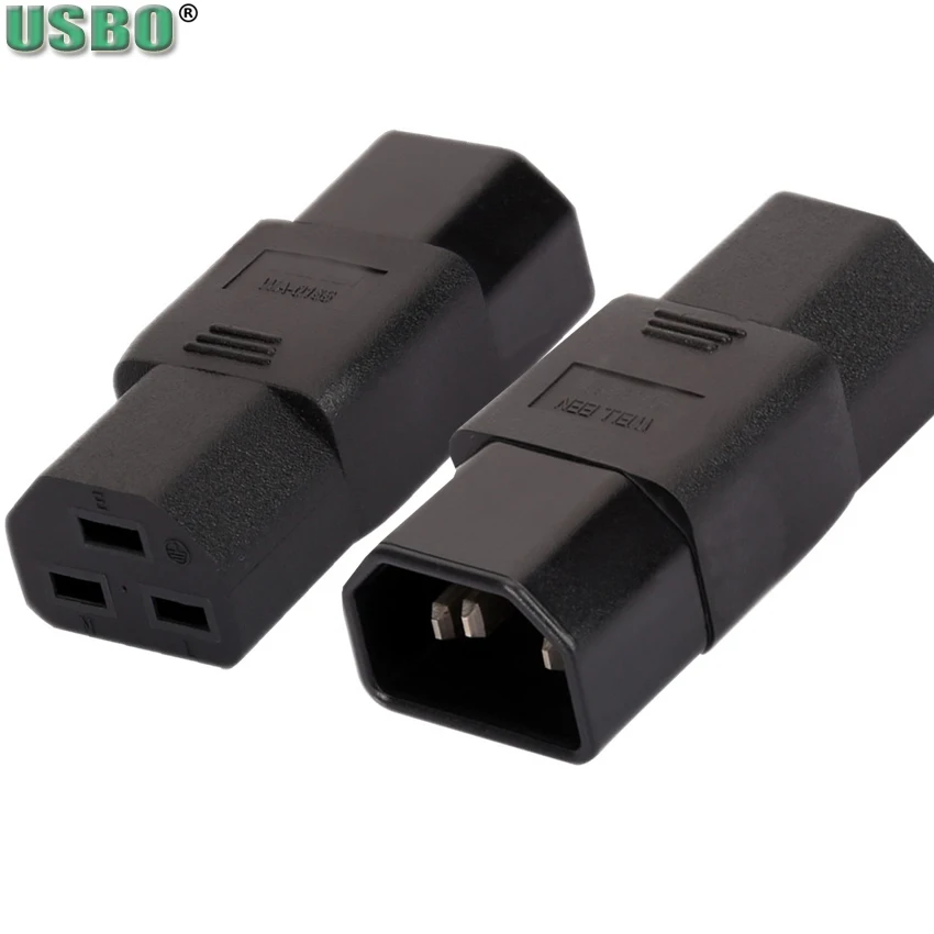 

Black CE Copper 16A IEC320 C21 to C14 10A UPS PDU Computer Power Rewirable Connector Receptacle Adaptor Convert Socket Plug