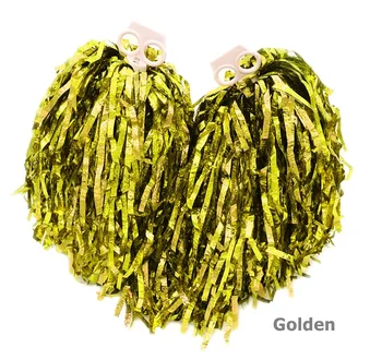 

2pcs Cheerleading Pom Poms for Football Basketball Match Cheerleading pompoms cheerleader cheerleading metallic pompom Golden