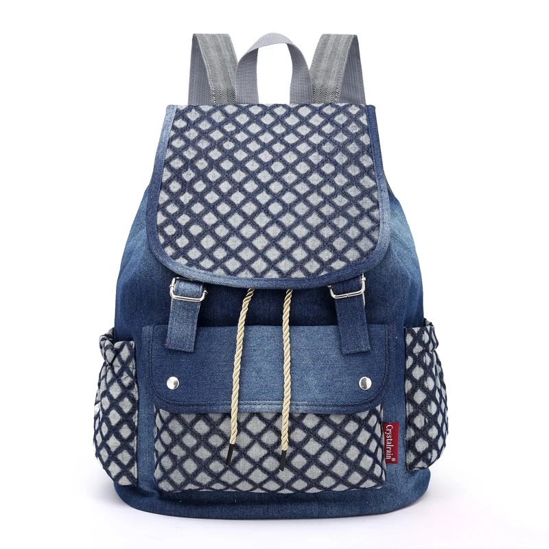 

2019 New Denim Canvas Women Backpack Drawstring School Bags For Teenagers Girls Small Backpack Female Rucksack Mochilas Feminina