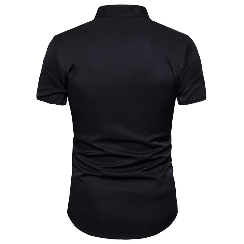 FFXZSJ Мужская рубашка вышитая рубашка с коротким рукавом slim fit Мужская Повседневная рубашка с вышивкой гавайская рубашка