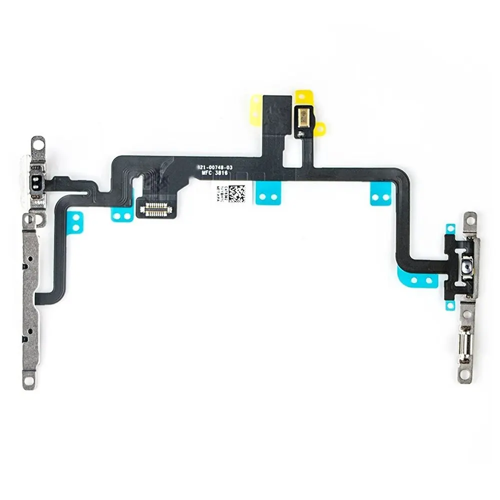 Кнопка громкости питания бесшумный переключатель вспышки света гибкий кабель с кронштейном предварительно установленный для iPhone 7, 7plus 8 8 Plus