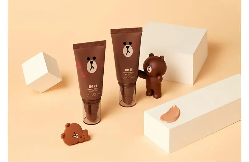 MISSHA Line Friends Edition, идеальное покрытие, BB крем, 50 мл, SPF42 PA+++ CC крем, 30 мл, тональный крем, тональный крем, телесный макияж, BB крем