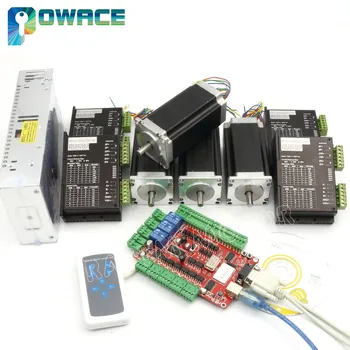

[EU Delivery] Nema23 112mm 4-Axis CNC Stepper Motor Dual Shaft 425oz-in 3A+Driver 50VDC 4A 128 microstep+400W 36V Power Supply