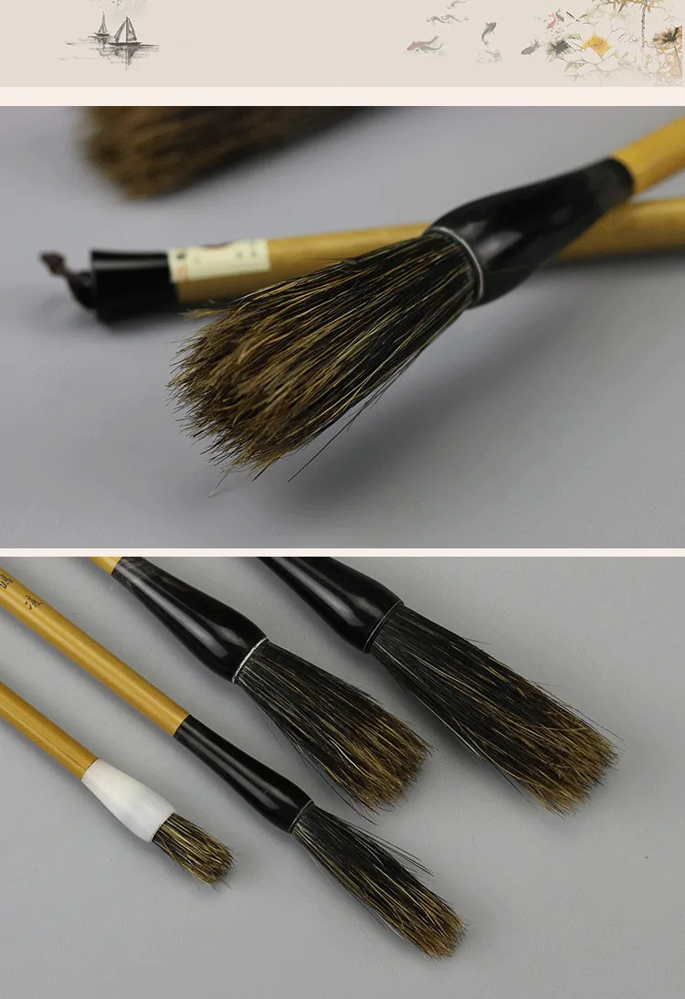 Bristle Brush Pen Chinese Traditional Calligraphy Brush Pen Landscape Painting Watercolor Large Regular Script Bristle Brush Pen