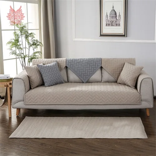 Современный стиль, синий, серый, хаки, стеганые Чехлы для дивана, хлопок, секционные Чехлы для дивана, чехлы для дивана SP4882 - Цвет: Khaki per pic
