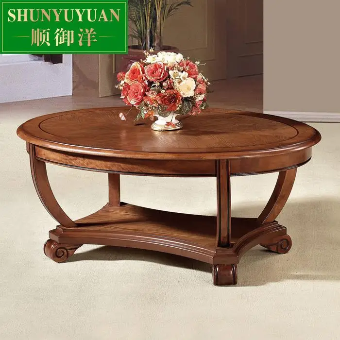 European style living room coffee font b table b font font b Oval b font wooden