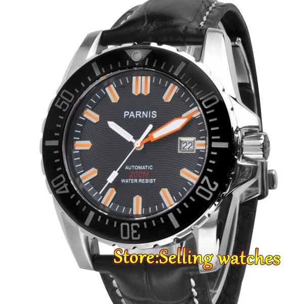 43mm Parnis Sapphire Glass Waterproof 20ATM Ceramic Bezel Men Watch