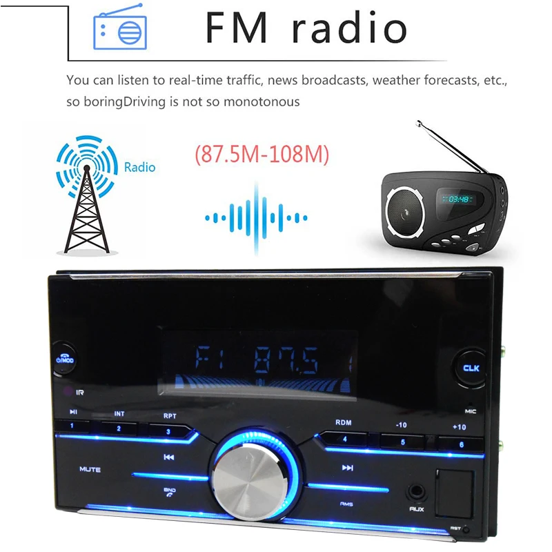 2 Din Car Radio Stereo Bluetooth Autoradio USB MP3 Audio SD FM ISO Remote Multicolor Backlight In-dash Head Unit PHYEE 9260BT 2 Din Car Radio Stereo Bluetooth Autoradio USB MP3 Audio SD FM ISO Remote Multicolor Backlight In-dash Head Unit PHYEE 9260BT